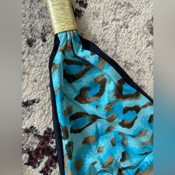 Turquoise Animal Print Bikini - Size S-M - Picture 3 of 4